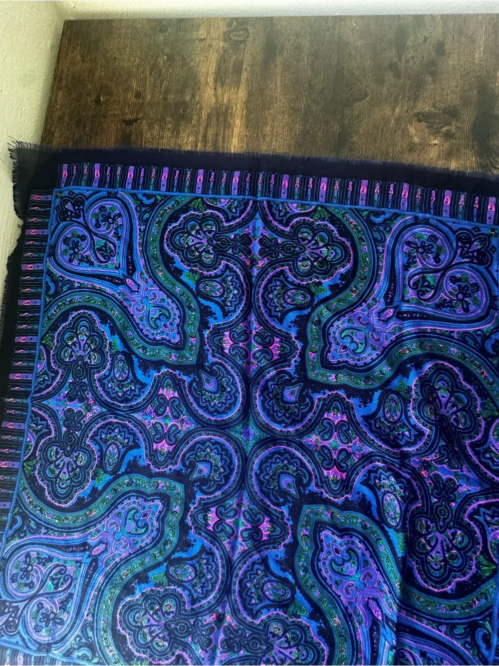 Paisley Scarf - Blue & Purple 30.5x30